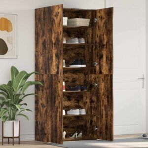 Pood24 Jalanõude kapp suitsutatud tamme 80x35,5x180 cm tehispuidust