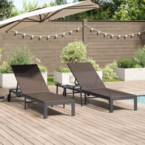 Pood24 Päevitusvoodi padjaga 3 pcs Pruun 40 x 39 x 40.5 cm polürotang