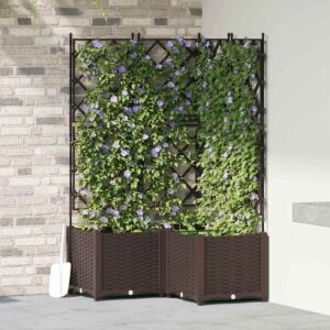 Pood24 Aianduk trellisega 3 pcs Pruun 80 x 80 x 143 cm PP