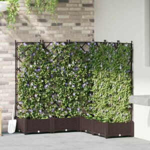 Pood24 Aianduk trellisega 5 pcs Pruun 120 x 120 x 125.5 cm PP