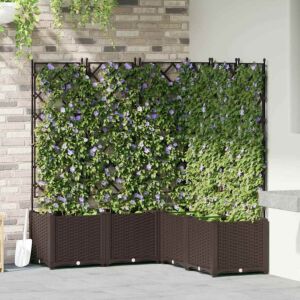 Pood24 Aianduk trellisega 5 pcs Pruun 120 x 120 x 143 cm PP