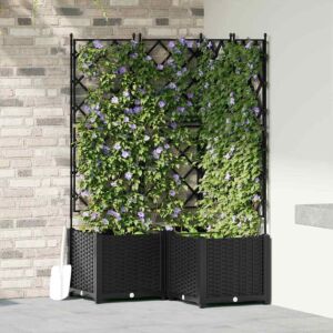 Pood24 Aianduk trellisega 3 pcs Must 80 x 80 x 143 cm PP