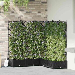 Pood24 Aianduk trellisega 5 pcs Must 120 x 120 x 125.5 cm PP