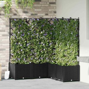 Pood24 Aianduk trellisega 5 pcs Must 120 x 120 x 143 cm PP