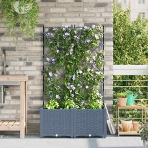 Pood24 Aianduk trellisega 2 pcs Helehall 80 x 40 x 143 cm PP