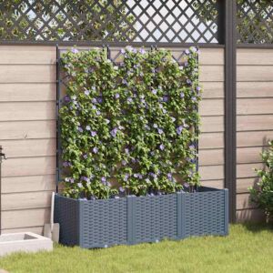 Pood24 Aianduk trellisega 3 pcs Helehall 120 x 40 x 143 cm PP