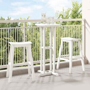 Pood24 Baaritool 2 pcs Valge 52 x 43 x 73.5cm HDPE