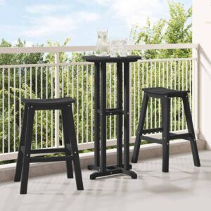Pood24 Baaritool 2 pcs Must 52 x 43 x 73.5cm HDPE