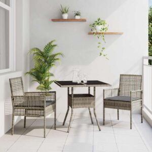 Pood24 3-osaline aiamööbli komplekt Hall Polü Rattan