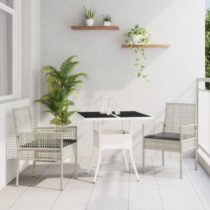 Pood24 3-osaline aia söögilaudade komplekt helehall polü rattan