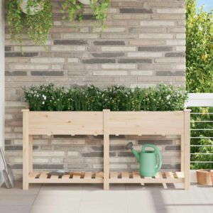 Pood24 Aia istutuspot riiuliga Beež 161 x 43 x 76.5 cm Tugev kuusepuu