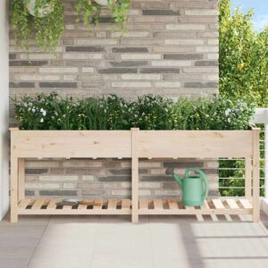 Pood24 Aia istutuspot riiuliga Beež 203 x 53 x 76.5 cm Tugev kuusepuu