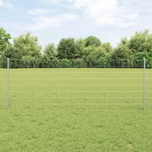 Pood24 Euroopa Aed koos 11 U postiga Hõbedane 0,8x25 m Teras