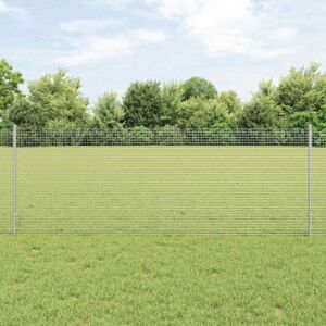 Pood24 keevitatud traadi aed 11 U-pulgaga Hõbe 0.8x25 m Teras