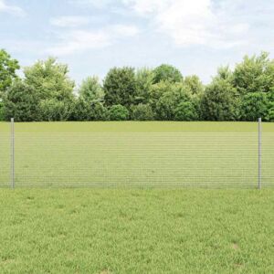 Pood24 keevitatud traadi aed 22 U postiga Hõbedane 0.5x50 m teras