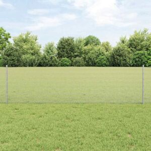 Pood24 keevitatud traadi aed 22 U postidega Hõbedane 0.6x50 m teras