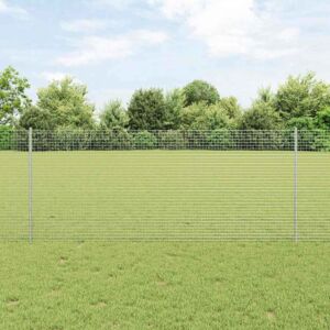 Pood24 keevitatud traadi aed koos 44 U-postiga Hõbedane 1x50 m Teras