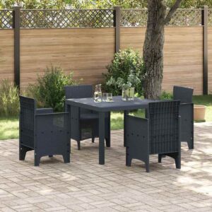 Pood24 Aia söögilaudade komplekt 5 pcs Antratsiit Polt rattan