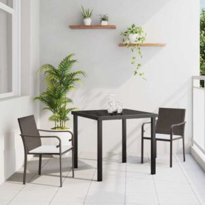 Pood24 Aia söögilaudade komplekt 3 pcs Pruun Polürooster
