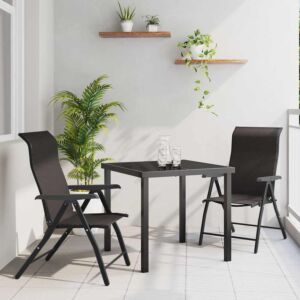 Pood24 Aia söögilaudade komplekt 3 pcs Must kohvi Polürooster