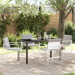 Pood24 Aia söögilaudade komplekt 5 pcs Valge 140 x 70 x 73 cm