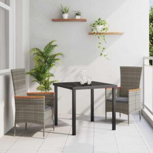 Pood24 Aia söögilaudade komplekt padjaga 3 pcs Hall Polürooster
