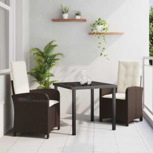 Pood24 Aia söögilaudade komplekt 3 pcs Pruun polürotang