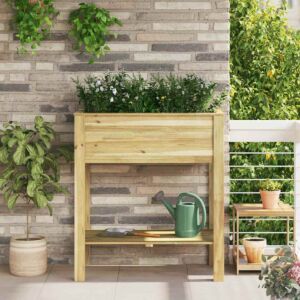 Pood24 Taimede alus riiuliga Pruun 85 x 46 x 94 cm Immutatud kuusk
