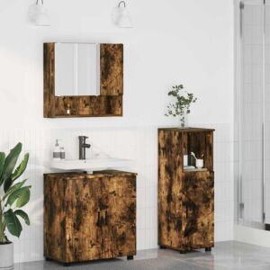 Pood24 Vannitoa mööbleset 3 pcs Suitsutatud tamm 61 x 35 x 64 cm