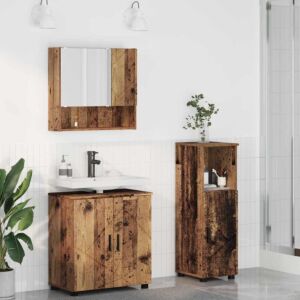 Pood24 Vannitoa mööbleset 3 pcs Vana puit 61 x 35 x 64 cm Tehispuit