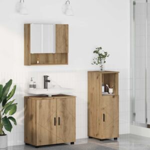 Pood24 Vannitoa mööbleset 3 pcs käsitöötamm 61 x 35 x 64 cm Tehispuit