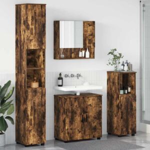 Pood24 Vannitoa mööbleset 4 pcs Suitsutatud tamm 61 x 35 x 64 cm
