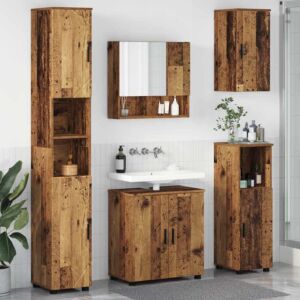 Pood24 Vannitoa mööbleset 5 pcs Vana puit 61 x 35 x 64 cm Tehispuit
