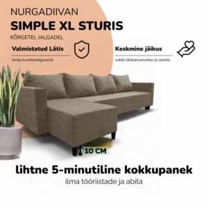 Klassikaline suur nurgadiivan XL STURIS