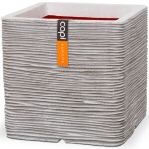 Крышка ящика для растений "Nature Rib" квадратная 30 x 30 см цвет слоновой кости