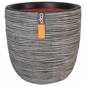 Ящик для растений Capi в форме яйца "Nature Rib" 35 x 34 см антрацитово-серый
