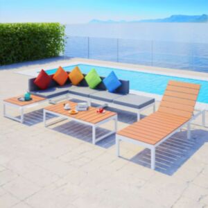 Pood24 5-osaline aiadiivanikomplekt patjadega, alumiinium ja WPC