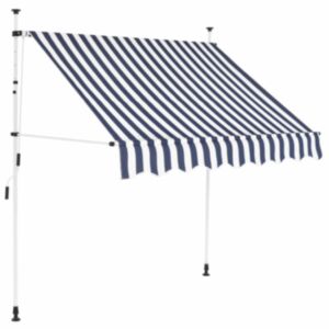 Pood24 kokkupandav varikatus, sinise-valgetriibuline, 150 cm