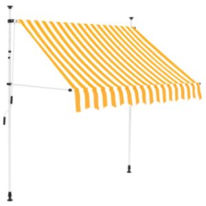 Pood24 kokkupandav varikatus, kollase-valgetriibuline, 150 cm