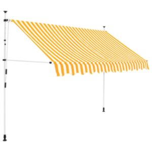 Pood24 kokkupandav varikatus, kollase-valgetriibuline, 250 cm