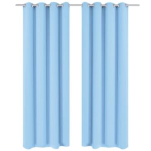 Pood24 pimendavad kardinad 2 tk metallöösidega 135 x 175 cm, türkiis