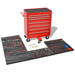 Pood24i töökoja tööriistakäru 1125 tööriistaga, terasest, punane