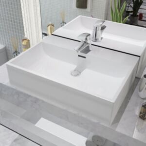 Pood24i keraamiline valamu kraaniavaga 60,5 x 42,5 x 14,5 cm valge