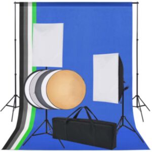 Pood24 fotostuudio komplekt viie tausta ja kahe softboxiga