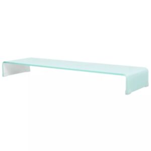 Pood24i telerialus klaasist 110 x 30 x 13 cm valge