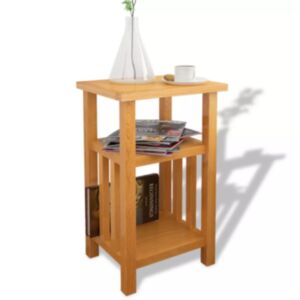 Дополнительный столик с журнальной полкой Pood24, дуб 27 x 35 x 55 см