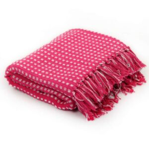 Pood24 puuvillane pleed, ruuduline, 160 x 210 cm, roosa