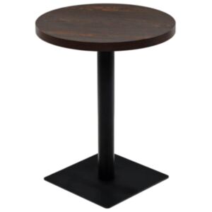 Pood24 ümmargune bistroolaud MDF ja teras 60 x 75 cm, hallikaspruun 