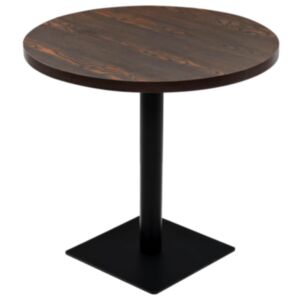 Pood24 ümmargune bistroolaud MDF ja teras 80 x 75 cm, hallikaspruun 