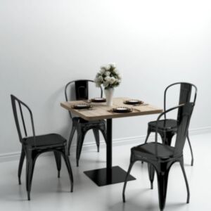 Pood24 kandiline bistroolaud MDF ja teras 80 x 80 x 75 cm, tammevärvi